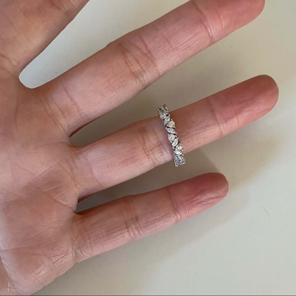 Half Eternity Mixed Stone Ring Band